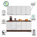 Ver imagem 3 de Cozinha Completa Unna 9 Portas 2 Gavetas Nogueira E Branco