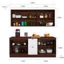 Ver imagem 4 de Cozinha Completa Unna 9 Portas 2 Gavetas Nogueira E Branco