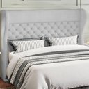 Ver imagem 2 de Cabeceira Cama Box Casal 140 Cm P05 Madrid Linho Cinza