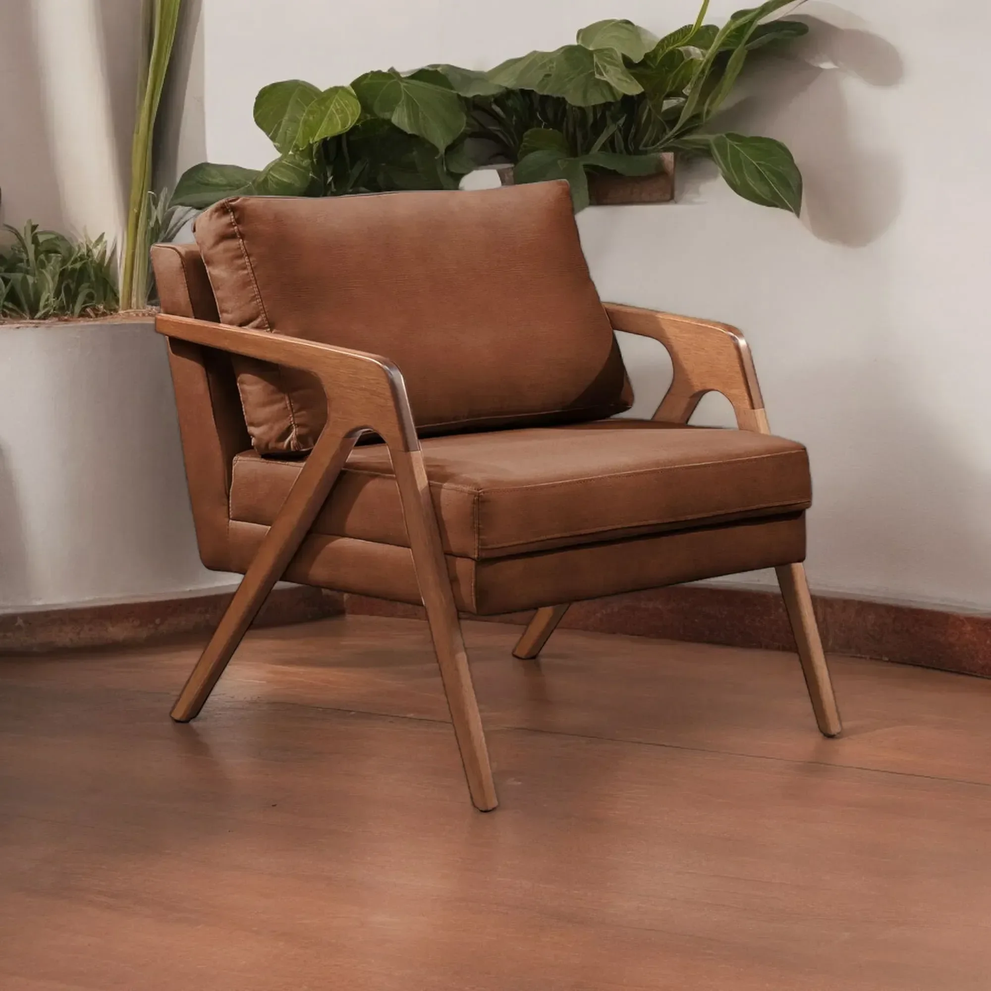 Ver imagem 4 de Poltrona Mona Premium Corino:corino Caramelo