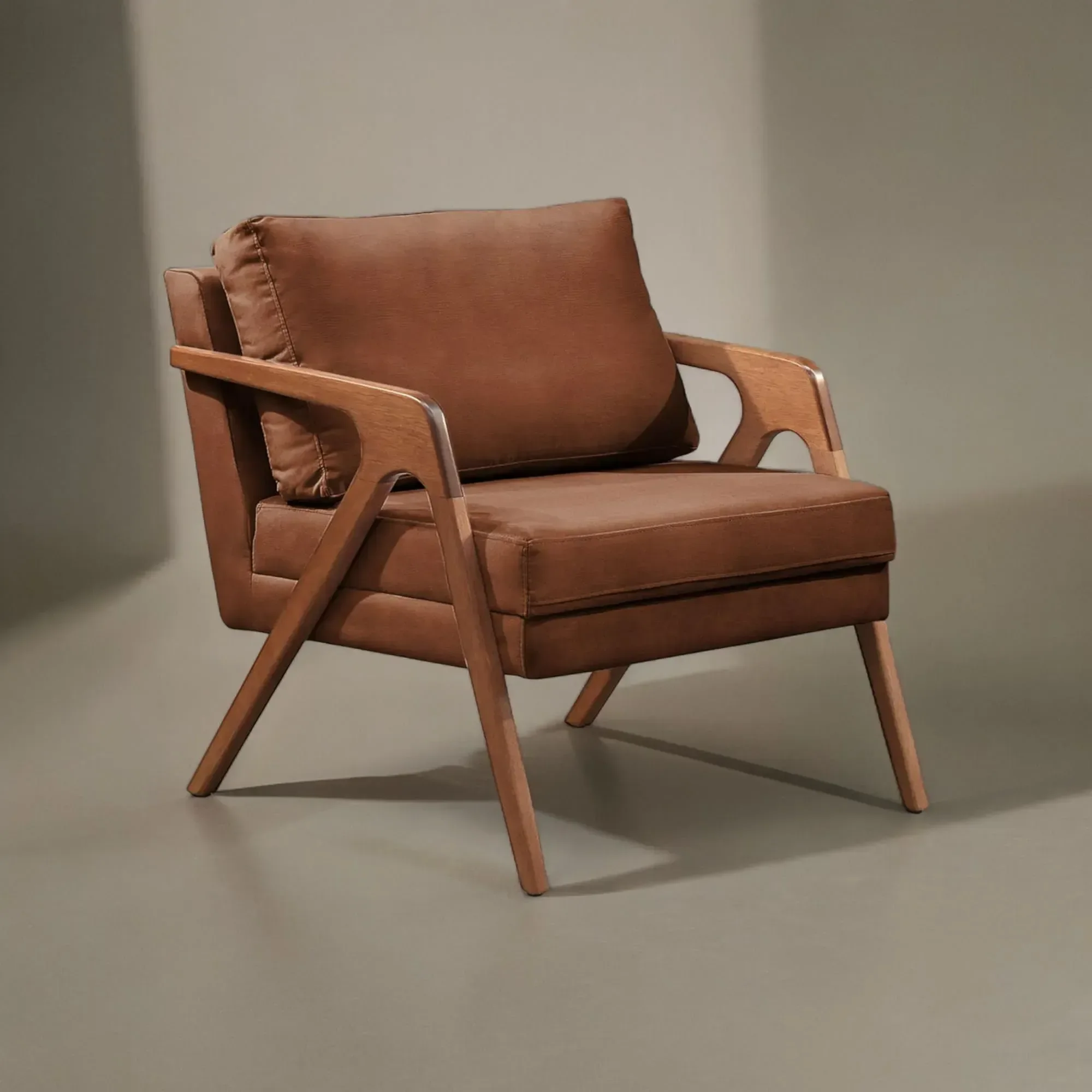 Ver imagem 6 de Poltrona Mona Premium Corino:corino Caramelo