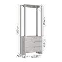 Ver imagem 3 de Closet Modulado 3 Gavetas 200x80 Cm Ey102 Branco Novam