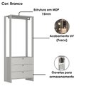 Ver imagem 4 de Closet Modulado 3 Gavetas 200x80 Cm Ey102 Branco Novam