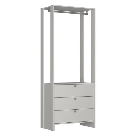 Closet Modulado 3 Gavetas 200x80 Cm Ey102 Branco Novam