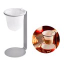 Ver imagem 2 de Mini Coador de Café Individual Prata Pressca. Suporte em Aço Resistente. Refil de Algodão. 15cm de a