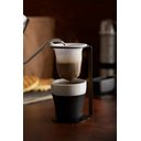 Ver imagem 4 de Mini Coador de Café Individual Prata Pressca. Suporte em Aço Resistente. Refil de Algodão. 15cm de a