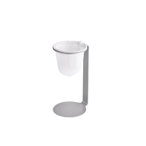 Mini Coador de Café Individual Prata Pressca. Suporte em Aço Resistente. Refil de Algodão. 15cm de a
