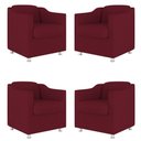 Ver imagem 1 de Kit 04 Cadeira Poltrona Tilla Recepção Hospital Suede:marsala