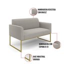 Ver imagem 3 de Sofá 2 Lugares Namoradeira Industrial Dourado Marisa Bouclê D03 - D’Rossi
