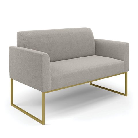Sofá 2 Lugares Namoradeira Industrial Dourado Marisa Bouclê D03 - D’Rossi
