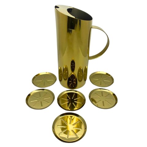 Conjunto para Suco Aço Inox Dourado Fineza