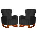 Ver imagem 1 de Kit 2 Poltrona Decorativa Melinda Balanço Suede Preto - Fm