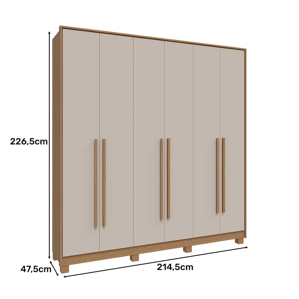 Guarda Roupa Casal New Paranoá com 6 Portas e 2 Gavetas Móveis Rimo Carvalho/off White - 8