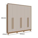 Ver mais imagens de Guarda Roupa Casal New Paranoá com 6 Portas e 2 Gavetas Móveis Rimo Carvalho/off White