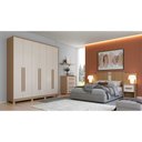 Ver imagem 3 de Guarda Roupa Casal New Paranoá com 6 Portas e 2 Gavetas Móveis Rimo Carvalho/off White