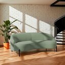Ver imagem 1 de Sofá Curvo Porto 03 Lugares 180cm Pés Preto Bouclé Verde Claro - Nexta Casa