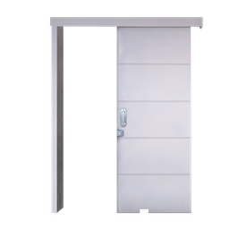 Porta de Correr Ecopratico Branco 210x100 Frisada sem Fechadura Pontokit - 1