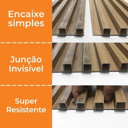 Kit 20 Unidades Painel Ripado de Madeira Pvc Teca Envelhecida Prime para Decoração Moderna 2,9mx16cm - 7