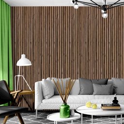 Kit 20 Unidades Painel Ripado de Madeira Pvc Teca Envelhecida Prime para Decoração Moderna 2,9mx16cm - 4