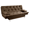 Sofá Cama 3 Lugares Multiuso Sued Premium:marrom - 1