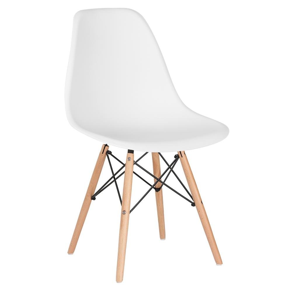 KIT - Mesa retangular Eames 60 x 120 cm branco + 4 cadeiras Eiffel DSW Branco - 6