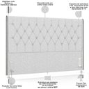 Ver imagem 4 de Cabeceira Cama Box Casal 140cm Estofada Frizza P05 Linho Cinza Claro - Lyam Decor