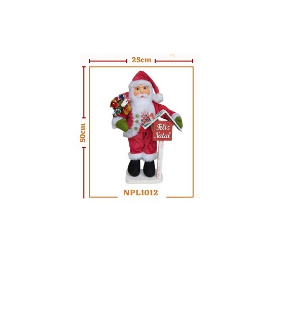 PAPAI NOEL TRADICIONAL COM PLACA CASINHA 50 CM - 1