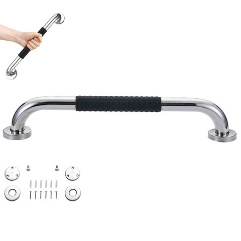 Barra de Apoio Inox 60cm Suporte Antiderrapante Banheiro Box Idoso Criança Gestante Cadeirante Escad