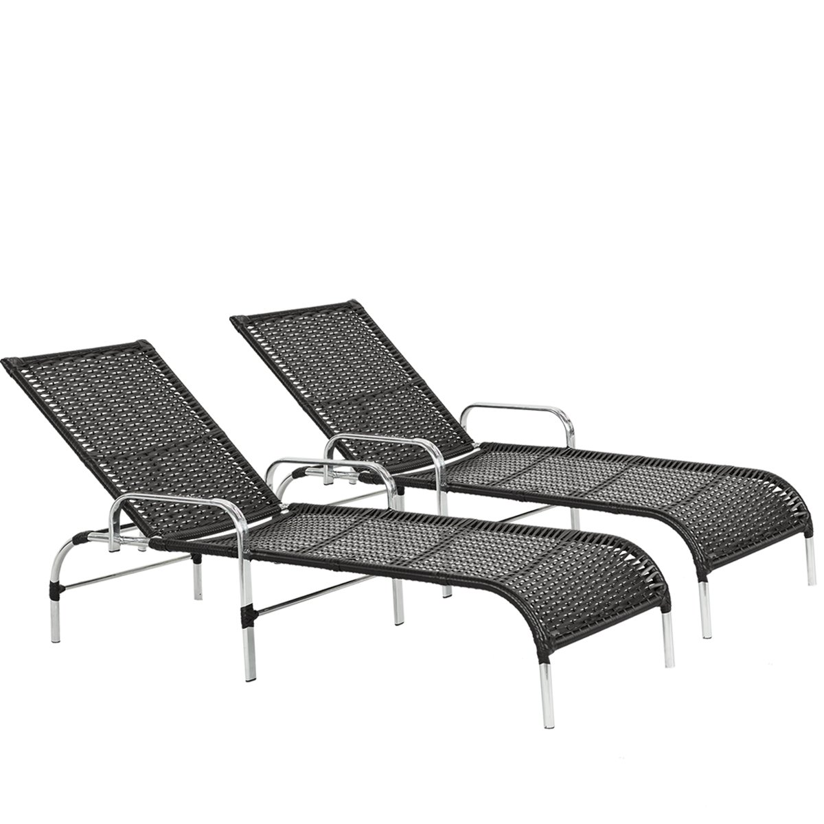 Kit 2 Espreguiçadeiras Esteira Catar Jardim para Piscina de Alumínio com Fibra Sintética - 1