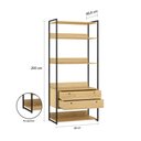 Ver imagem 4 de Guarda Roupa Closet Industrial Solteiro 2 Gavetas - Pinus