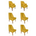 Ver imagem 1 de Kit 4 Cadeiras Paris + 2 Paris Retro Suede Mostarda Dominic Decor
