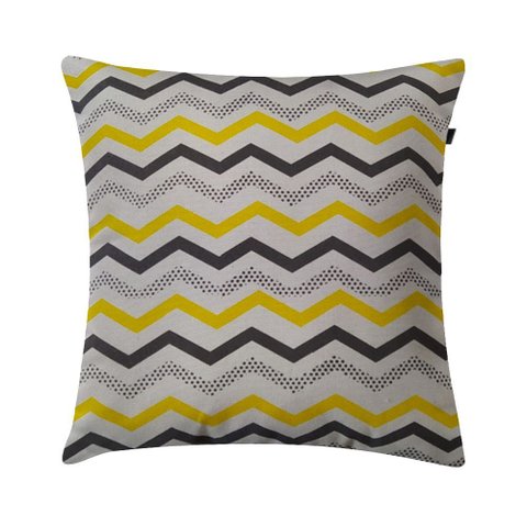 Almofada Natural Chevron 40x40cm Amarela