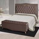 Ver imagem 2 de Kit Cabeceira de Cama Box e Calçadeira Baú Madri Queen 160 Cm Suede Rosê Eli Móveis e Decoração