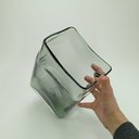 Ver imagem 5 de Vaso Decorativo Enfeite Casa Retangular Home&co Vidro 23x18x13cm Fumê