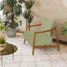 Poltrona Decorativa Vita Estofada Boucle Verde Oliva - Mel - 1