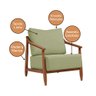 Poltrona Decorativa Vita Estofada Boucle Verde Oliva - Mel - 4