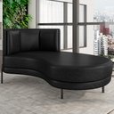 Ver imagem 2 de Chaise Longue Divã 164cm Braço Direito Logus D06 Sintético Preto - Mpozenato
