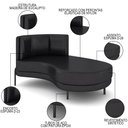 Ver imagem 3 de Chaise Longue Divã 164cm Braço Direito Logus D06 Sintético Preto - Mpozenato