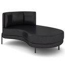 Ver imagem 1 de Chaise Longue Divã 164cm Braço Direito Logus D06 Sintético Preto - Mpozenato