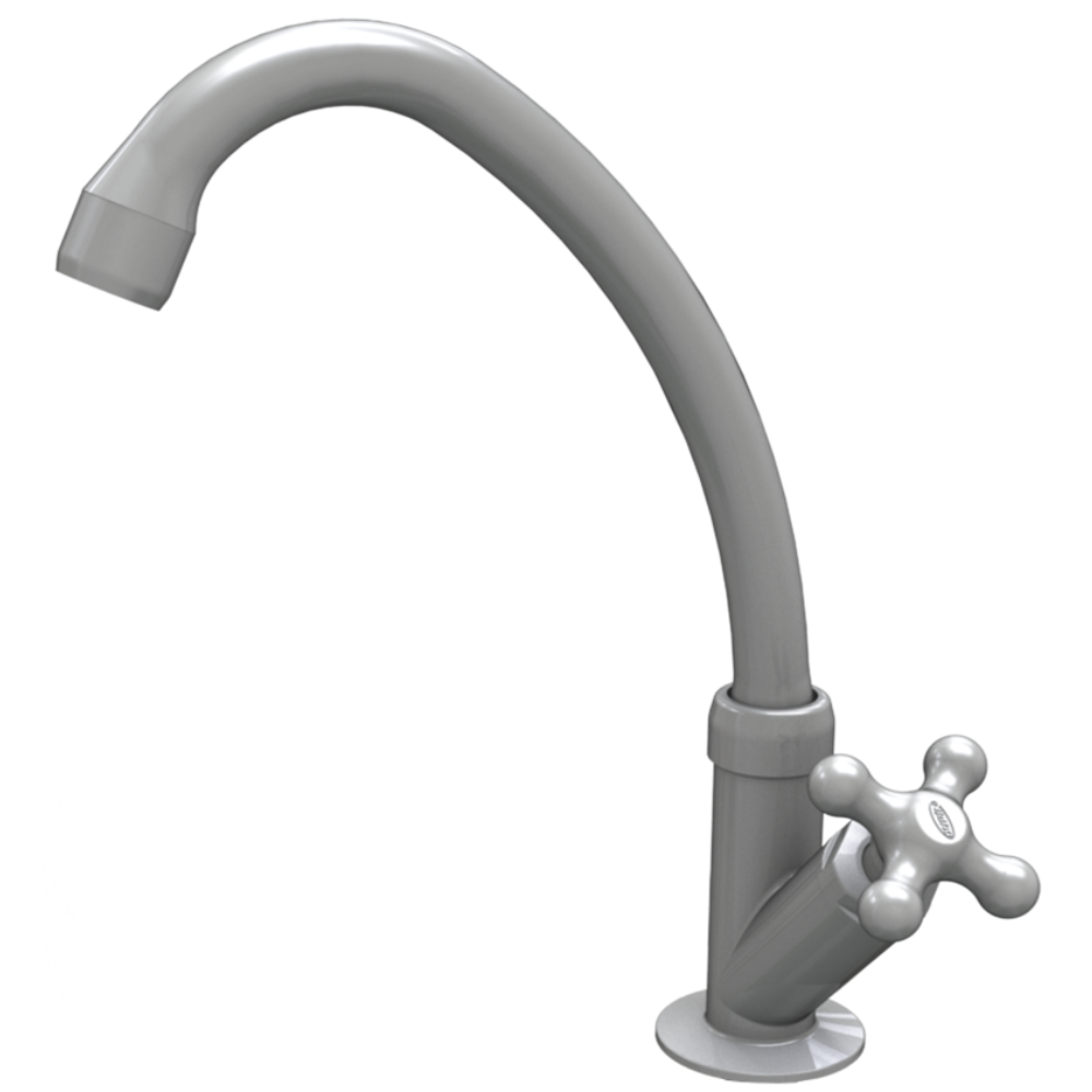 Torneira Cozinha Modelo de Mesa Bica Alta Móvel Linha Porto Belo 1/2'' Abs Cor Cinza Durín - 1