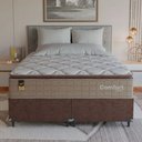 Ver imagem 6 de Cama Box Queen + Colchão Comfort Class Pillow Top 158x198cm Bege/suede Marrom