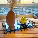 Ver imagem 3 de Bandeja Decorativa Espelhada 52x37x5cm Preto Fosco Aparador Centro de Mesa Anfield Atari