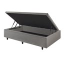 Ver imagem 3 de Cama Box Baú Solteirão 96x203x42cm Corino Linho com Pistão a Gás