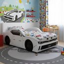 Ver imagem 2 de Cama Carro Chevy Solteiro Estofada com Rodas Embutidas:branca