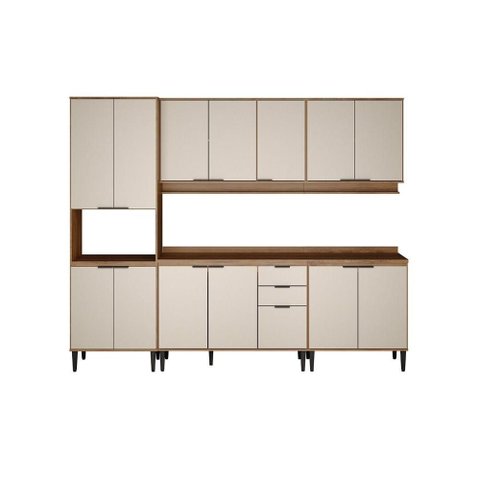 Cozinha Modulada Carraro 5 Peças Alpha C5P131 Freijo/Off White