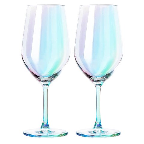 Jogo de Taças de Vinho de Cristal Furta Cor com Titânio Mendoza 460ml 2 Peças - Seu Lar