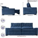 Ver imagem 2 de Sofá Retrátil e Reclinável 2,75m Cama inBox Big Puffer com SoftGel D40 Velupluma Azul
