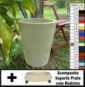 Ver imagem 6 de Kit Vaso Planta + Prato Rodízio 50x40 Redondo Cônico Polietileno BGPLASTICOS BEGE CASTANHA 012