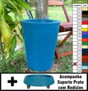 Ver imagem 3 de Kit Vaso Planta + Prato Rodízio 50x40 Redondo Cônico Polietileno BGPLASTICOS BEGE CASTANHA 012