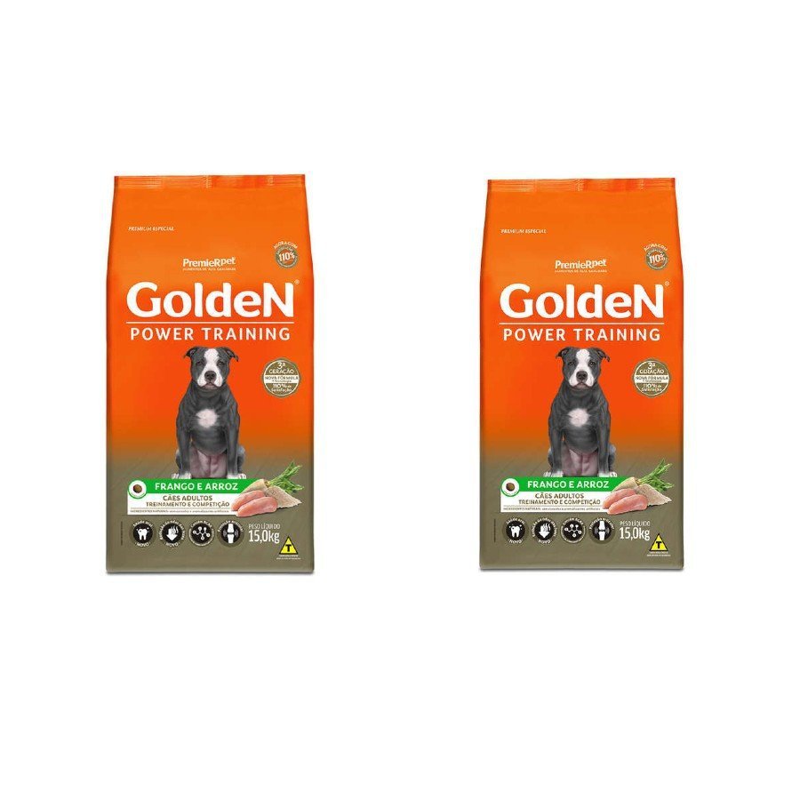 Ração Golden Power Training Cães Adultos 15kg (kit 2x)